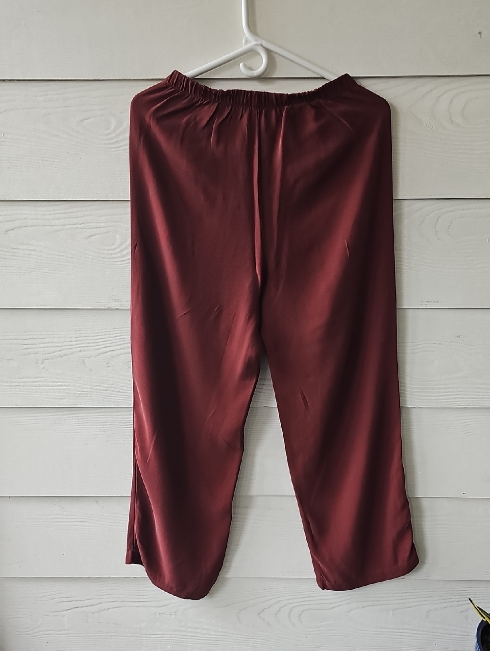Eileen Fisher High-Rise Straight Leg Jeans in Deep Burgundy - Picture 5 of 8